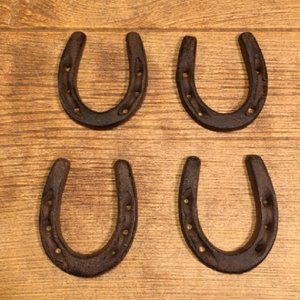 Four (4) Small Horseshoes 3 3/4" tall Western Décor four (4) 0170-05209